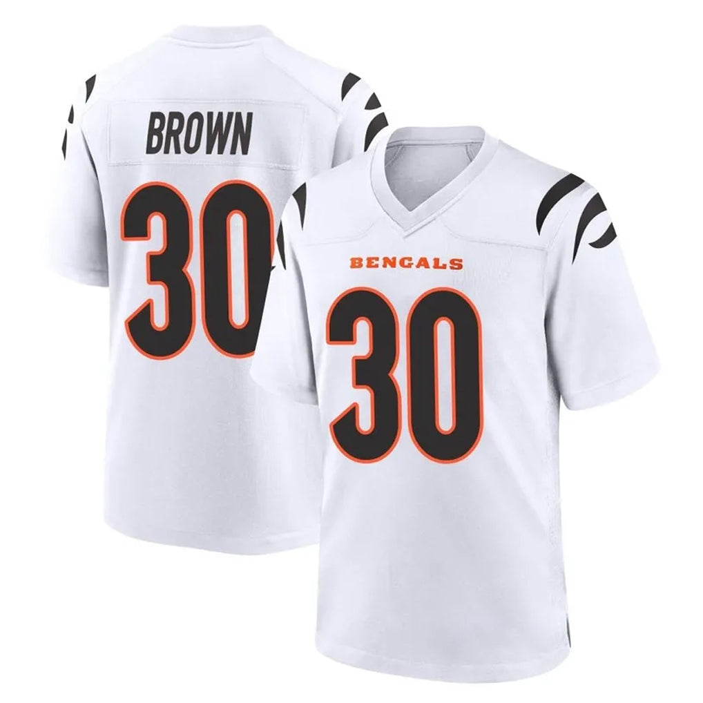 C.Bengals #30 Chase Brown Player White Home Game BALCE Stitched Jerseys