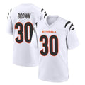 C.Bengals #30 Chase Brown Player White Home Game BALCE Stitched Jerseys