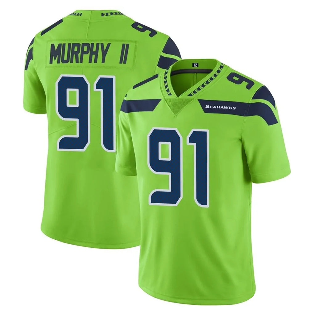 S.Seahawks #91 Byron Murphy II Player Green Limited Color Rush Home Game BALCE Stitched Jerseys