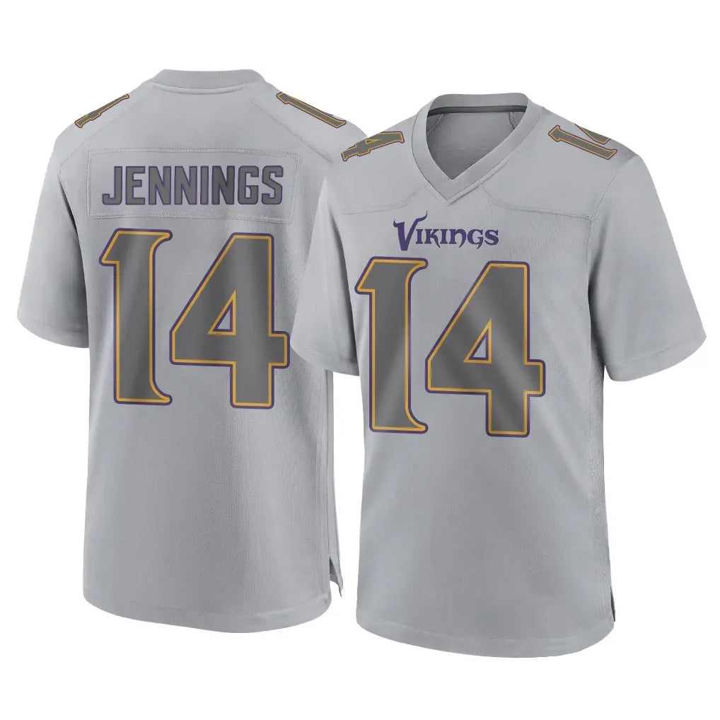 M.Vikings #14 Jauan Jennings Player Gray Atmosphere Fashion Home Game BALCE Stitched Jerseys