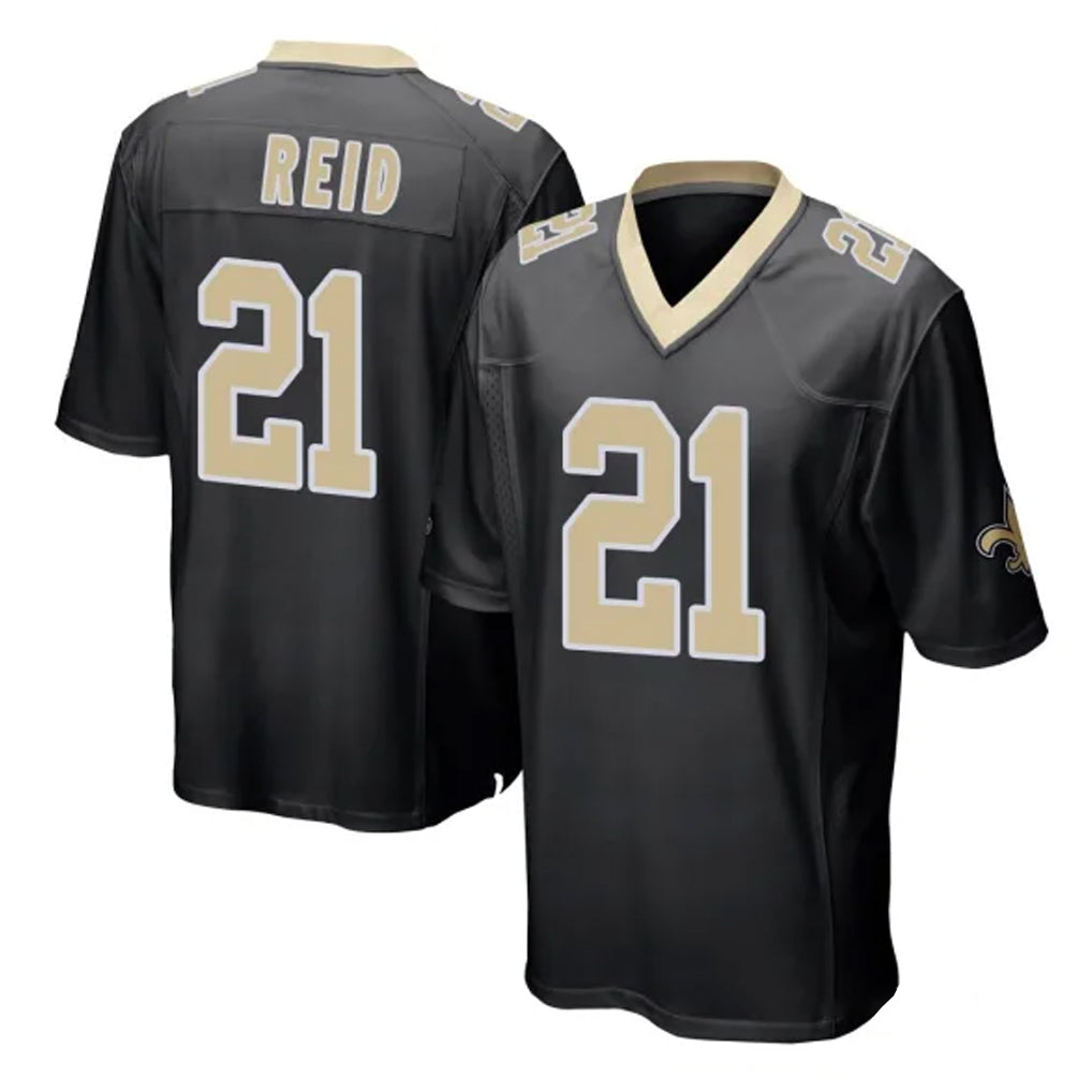 NO.Saints #21 Justin Reid Player Black Home Game BALCE Stitched Jerseys