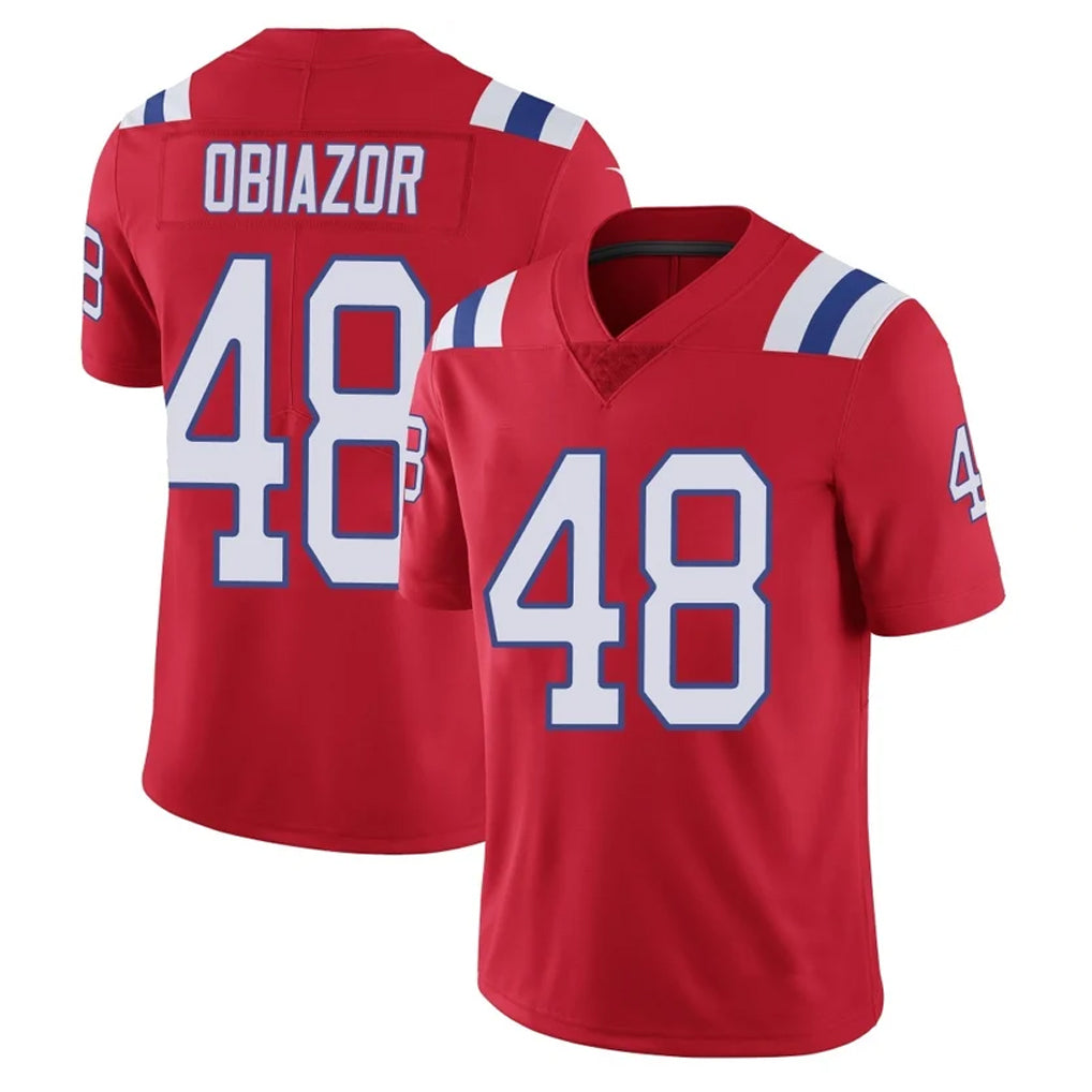 NE.Patriots #48 Namdi Obiazor Player Red Vapor Untouchable Home Game BALCE Stitched Jerseys
