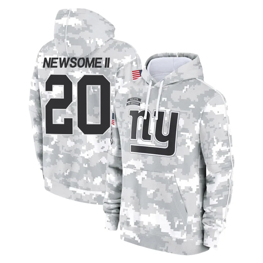 NY.Giants #20 Greg Newsome II Player Arctic Camo Salute to Service Pullover Hoodies Limited Game BALCE Stitched Jerseys