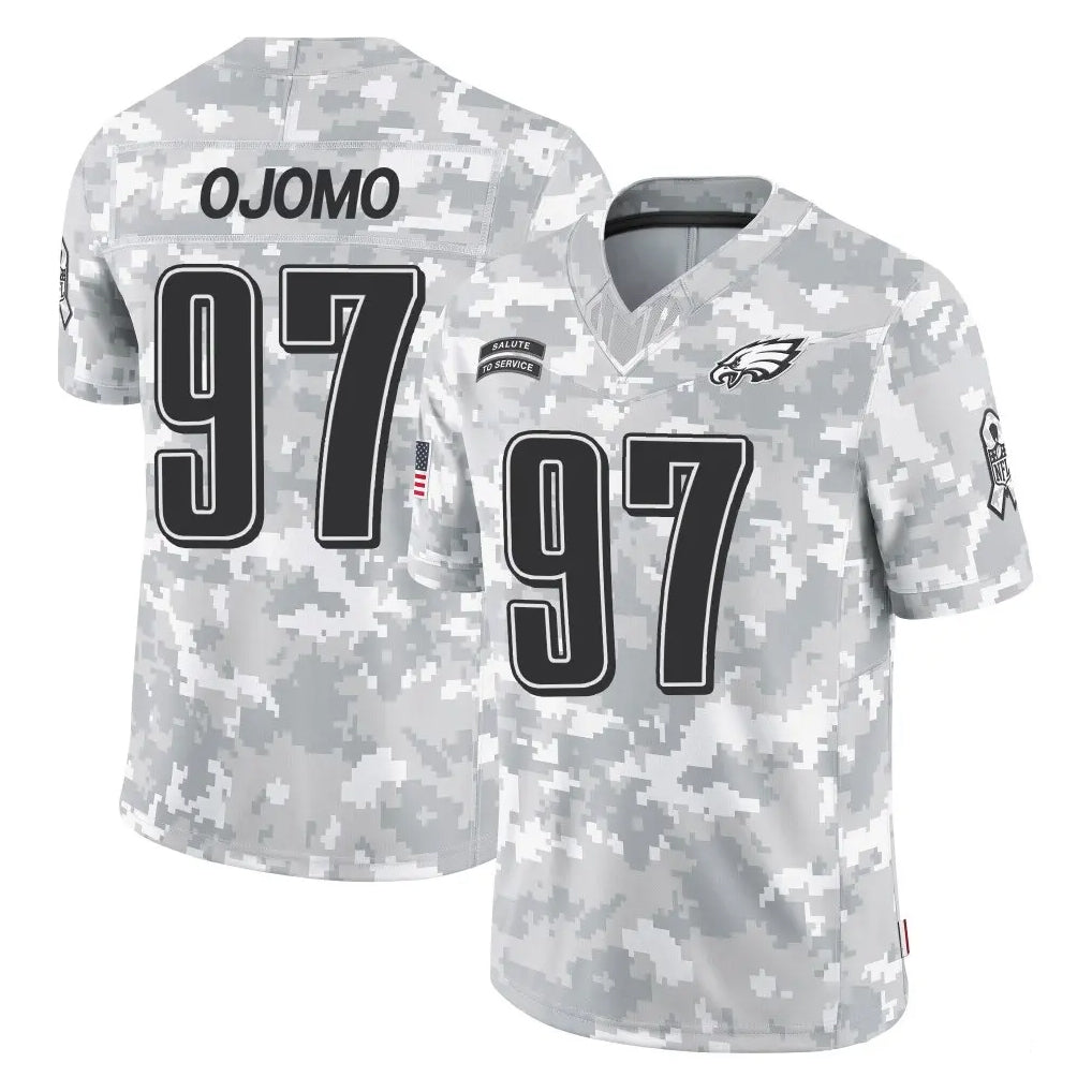 P.Eagles #97 Moro Ojomo Player Arctic Camo Salute to Service Limited Game BALCE Stitched Jerseys