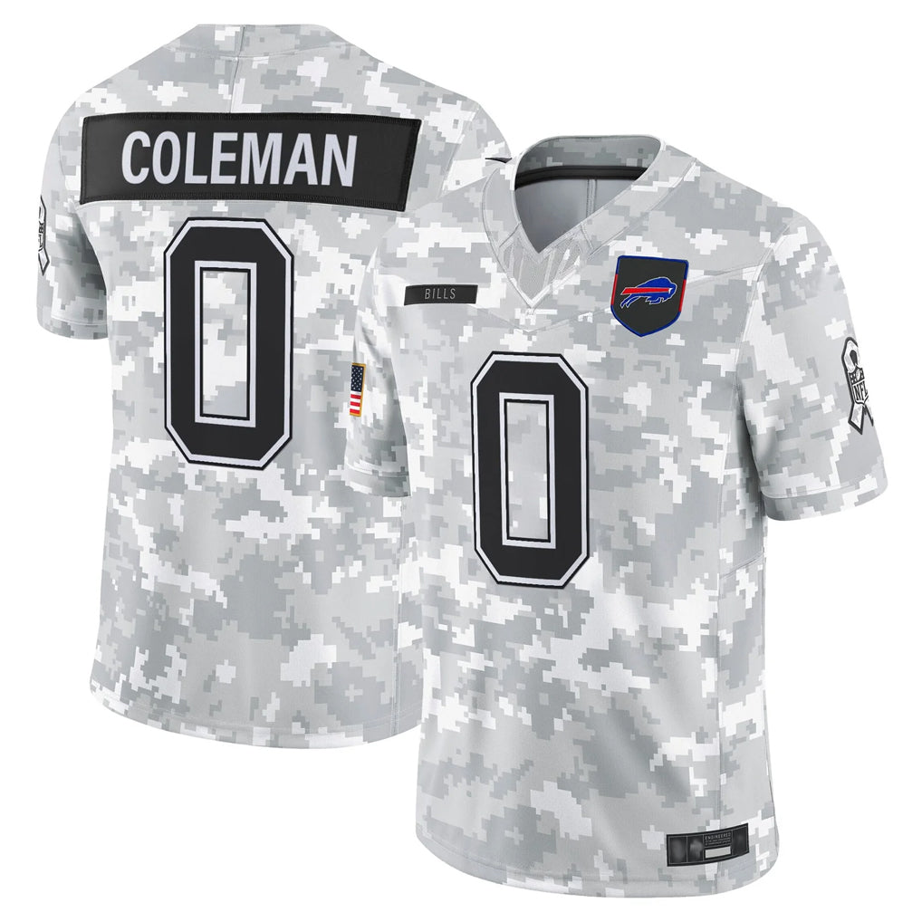 B.Bills #0 Keon Coleman Player Arctic Camo Salute to Service Limited Game BALCE Stitched Jerseys