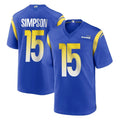 LA.Rams #15 Ty Simpson Player Royal Home Game BALCE Stitched Jerseys