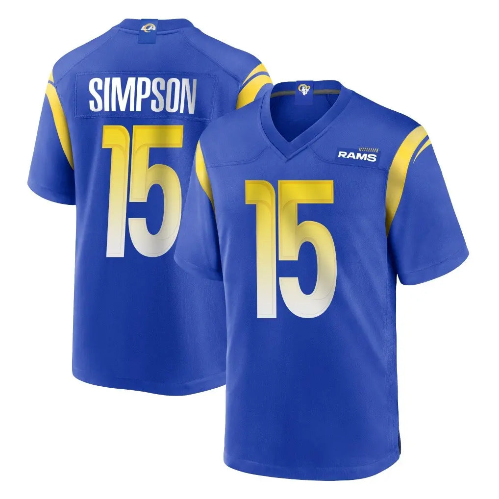 LA.Rams #15 Ty Simpson Player Royal Home Game BALCE Stitched Jerseys