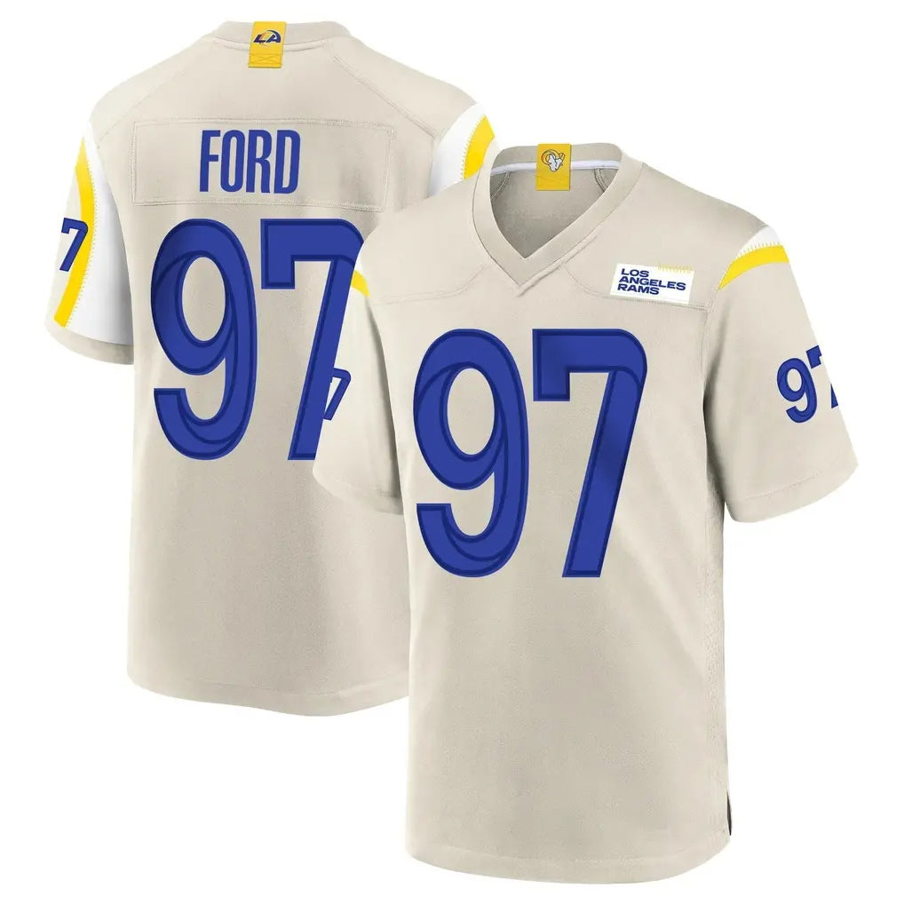 LA.Rams #97 Poona Ford Player Bone Home Game BALCE Stitched Jerseys