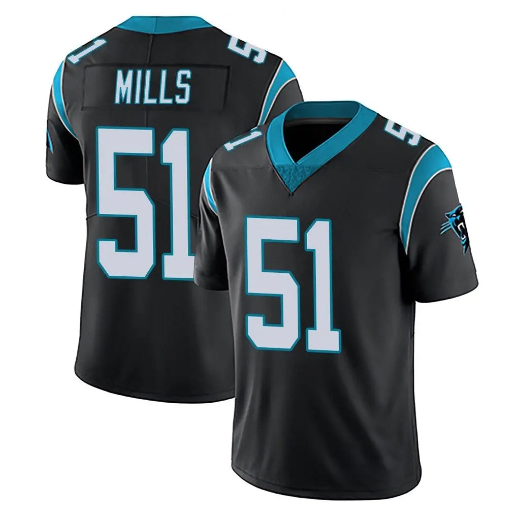 C.Panthers #51 Sam Mills Player Black Vapor Untouchable Limited Game BALCE Stitched Jerseys