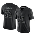 LV.Raiders #71 DJ Glaze Player Black Reflective Limited Game BALCE Stitched Jerseys