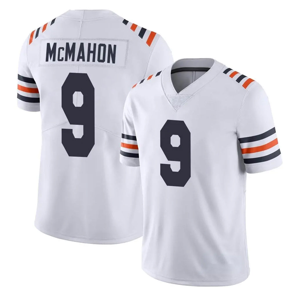 C.Bears #9 Jim McMahon Player White Classic Vapor Limited Home Game BALCE Stitched Jerseys