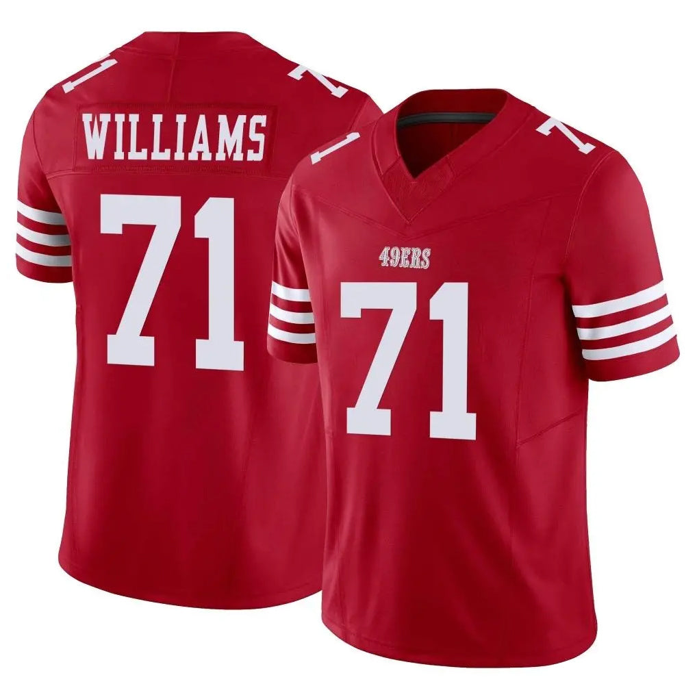 SF.49ers #71 Trent Williams Player Red Limited Vapor F.U.S.E. Home Game BALCE Stitched Jerseys