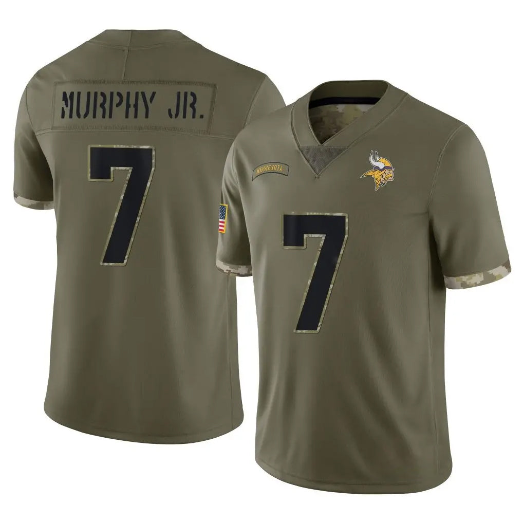 M.Vikings #7 Byron Murphy Jr. Player Olive Salute To Service Limited BALCE Stitched Jerseys