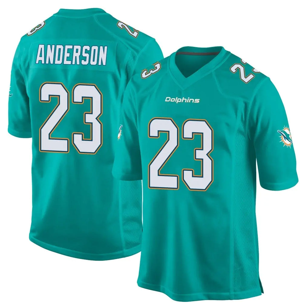 M.Dolphins #23 Zayne Anderson Player Aqua Team Color Home Game BALCE Stitched Jerseys