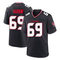H.Texans #69 Ed Ingram Player Navy Team Home Game BALCE Stitched Jerseys