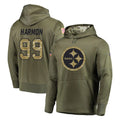 P.Steelers #99 Derrick Harmon Player Olive Salute to Service Pullover Hoodie Home Game BALCE Stitched Jerseys