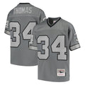 B.Bills #34 Thurman Thomas Player Gray Throwback Replica BALCE Stitched Jerseys