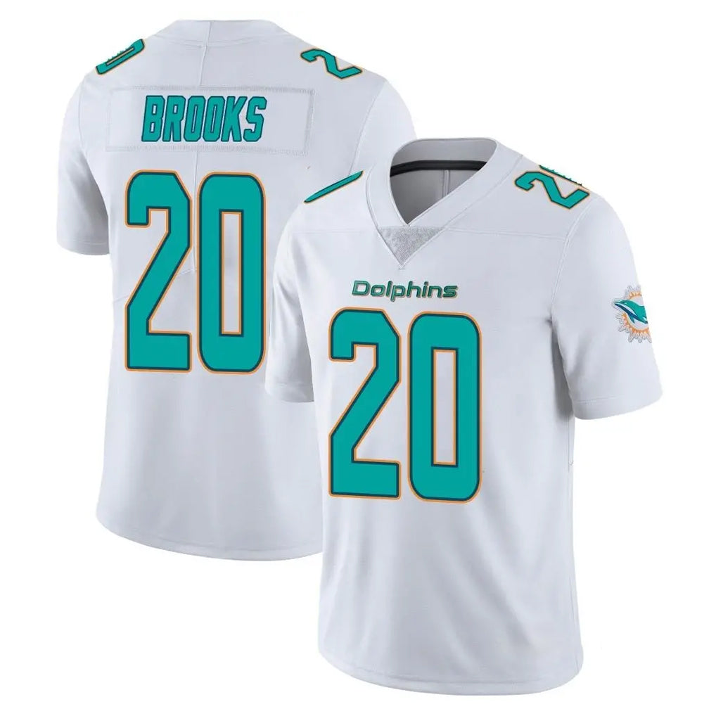 M.Dolphins #20 Jordyn Brooks Player White Limited Vapor Untouchable Home Game BALCE Stitched Jerseys