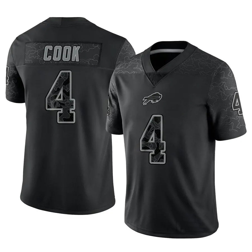 B.Bills #4 James Cook III Player Black RFLCTV Limited BALCE Stitched Jerseys