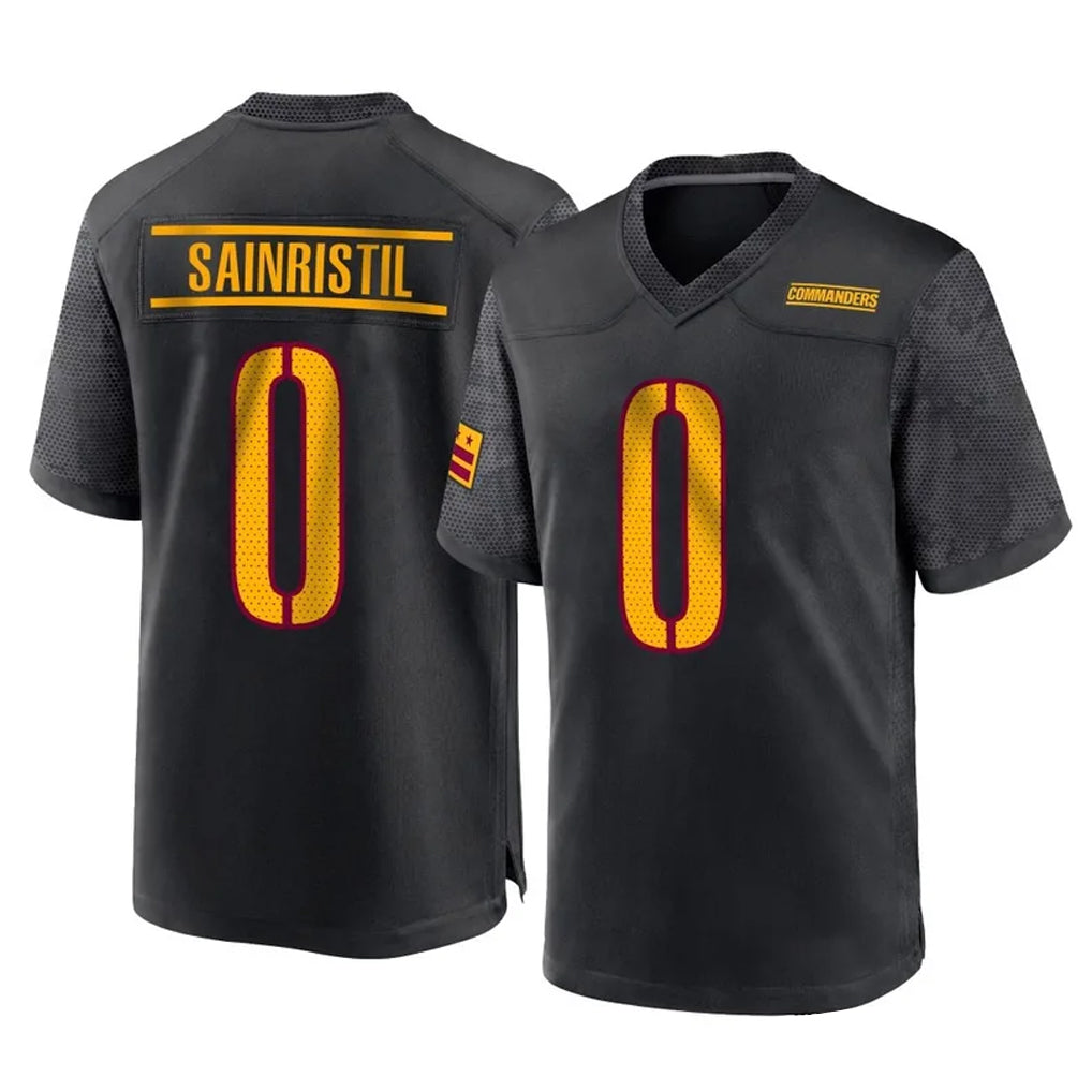 W.Commanders #0 Mike Sainristil Player Black Home Game BALCE Stitched Jerseys