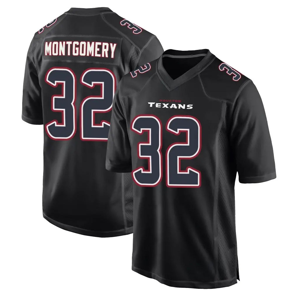 H.Texans #32 David Montgomery Player Black Fashion Home Game BALCE Stitched Jerseys