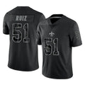 NO.Saints #51 Cesar Ruiz Player Black Limited Reflective Home Game BALCE Stitched Jerseys
