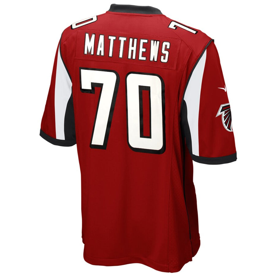 A.Falcons #70 Jake Matthews Player Red Game BALCE Stitched Jerseys