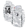 A.Cardinals #14 Michael Wilson Player Arctic Camo Salute to Service Hoodies BALCE Stitched Jerseys
