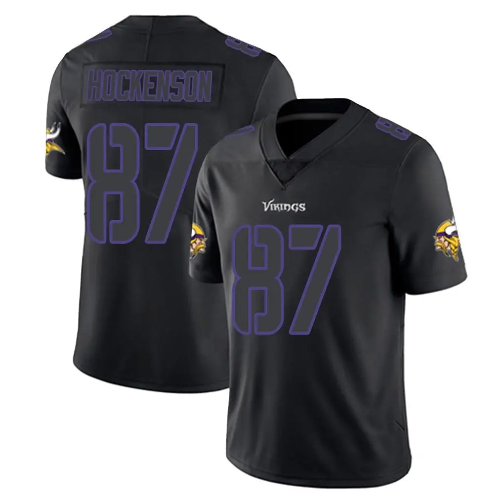 M.Vikings #87 T.J. Hockenson Player Black Impact LImited Home Game BALCE Stitched Jerseys