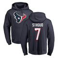 H.Texans #7 CJ Stroud Player Navy Pro Line Pullover Hoodie Limited Game BALCE Stitched Jerseys