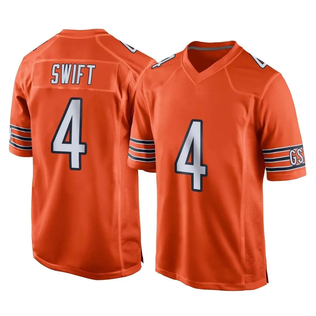 C.Bears #4 D'Andre Swift Player Orange Home Game BALCE Stitched Jerseys