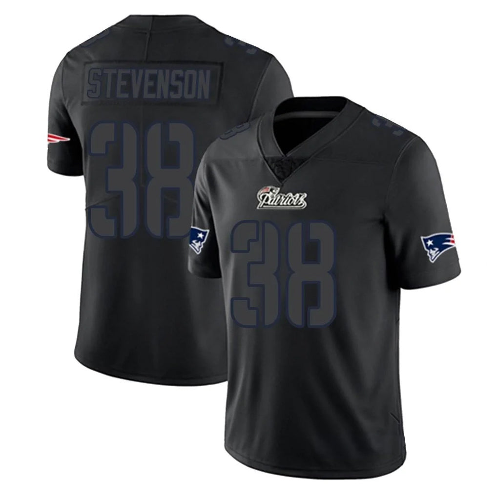 NE.Patriots #38 Rhamondre Stevenson Player Black Impact LImited Home Game BALCE Stitched Jerseys