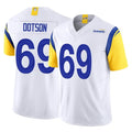 LA.Rams #69 Kevin Dotson Player White Limited Vapor F.U.S.E. Home Game BALCE Stitched Jerseys