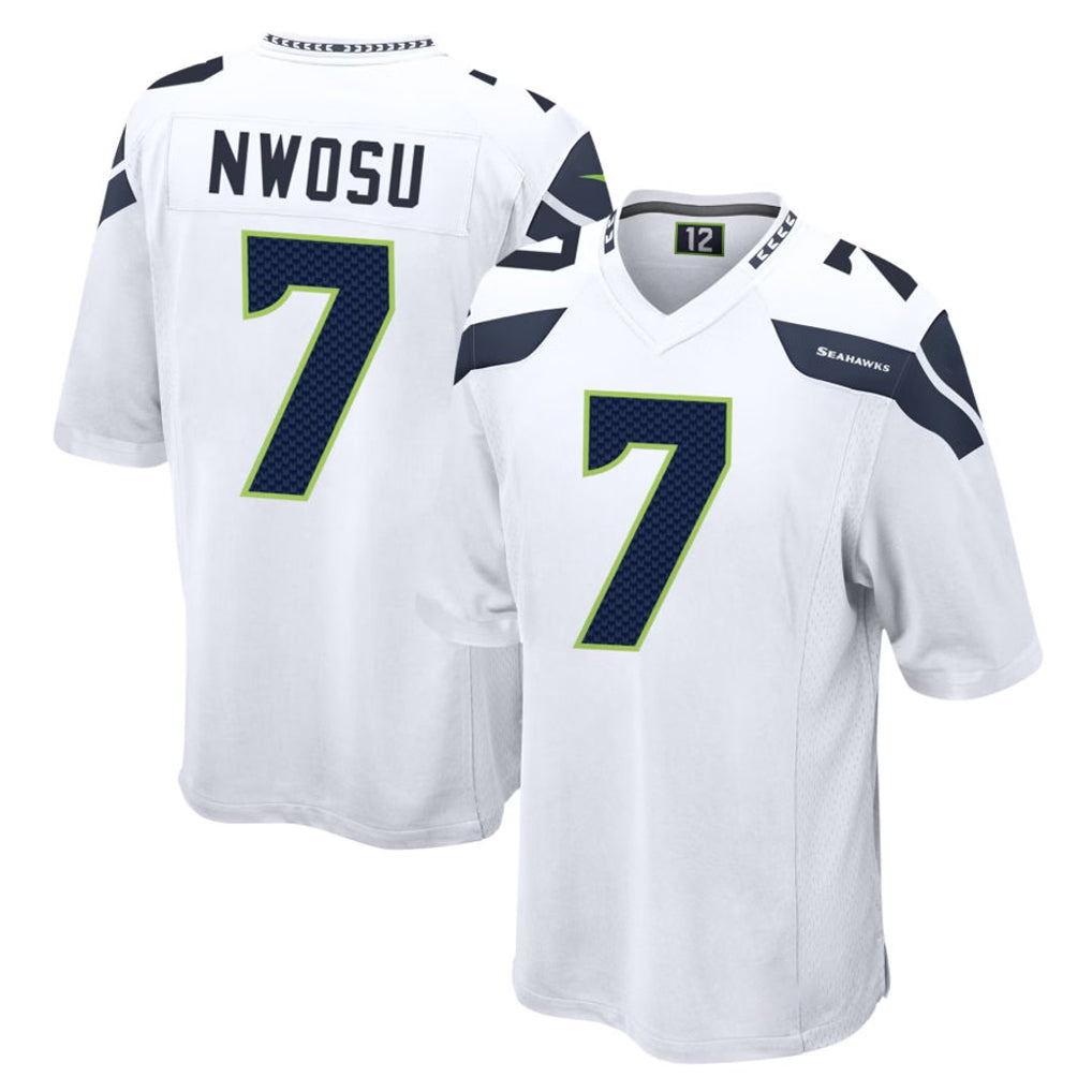 S.Seahawks #7 Uchenna Nwosu Player White Home Game BALCE Stitched Jerseys