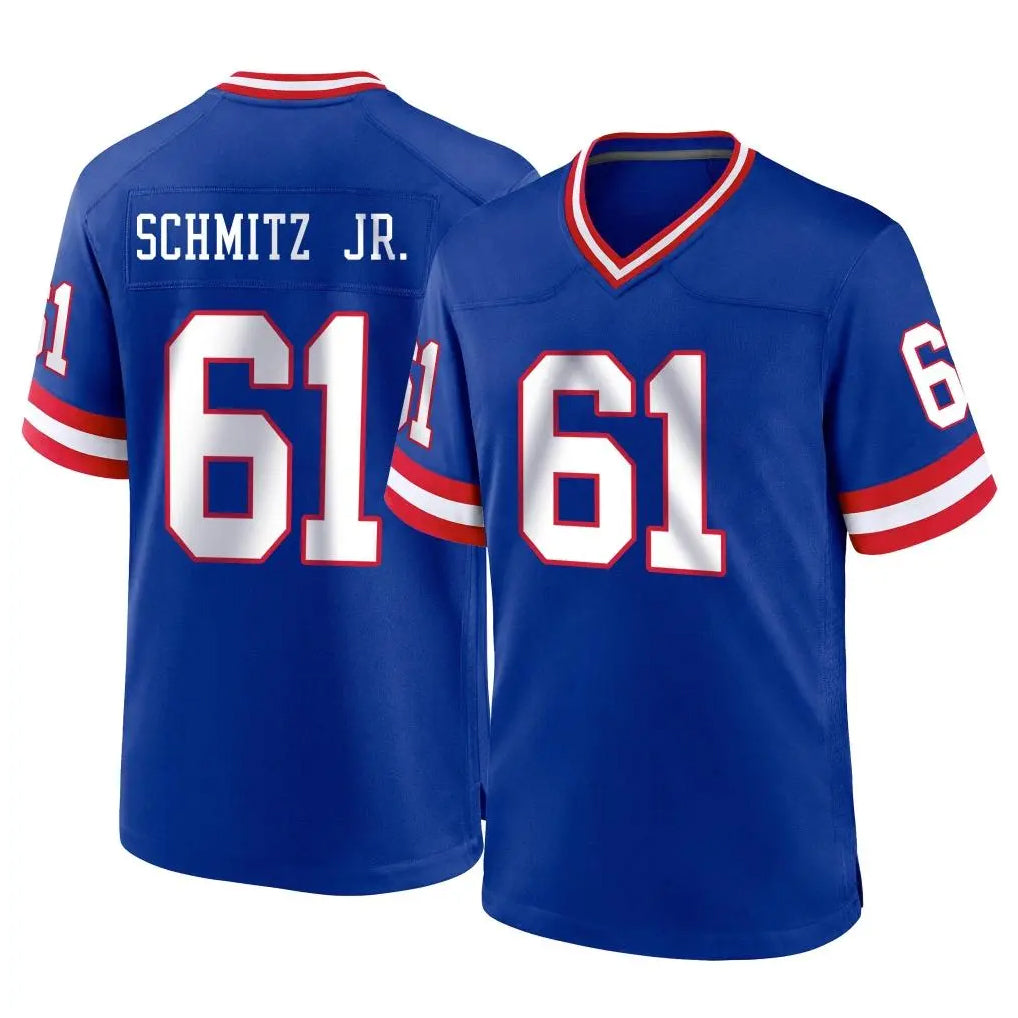 NY.Giants #61 John Michael Schmitz Jr. Player Royal Classic Home Game BALCE Stitched Jerseys