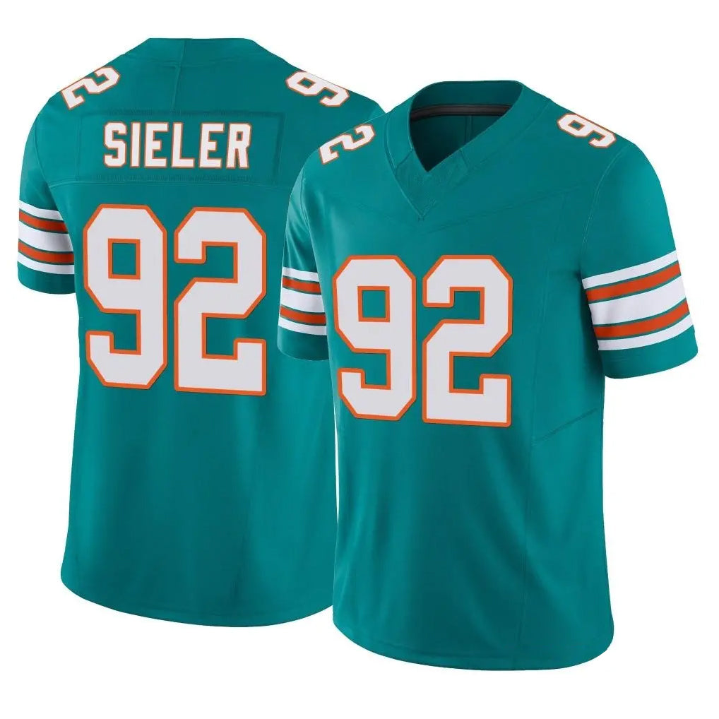 M.Dolphins #92 Zach Sieler Player Aqua Limited Alternate Vapor F.U.S.E. Home Game BALCE Stitched Jerseys