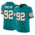 M.Dolphins #92 Zach Sieler Player Aqua Limited Alternate Vapor F.U.S.E. Home Game BALCE Stitched Jerseys