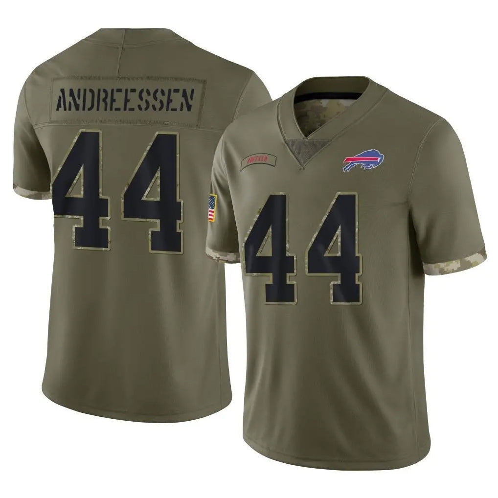 B.Bills #44 Joe Andreessen Player Olive Salute To Service Game BALCE Stitched Jerseys