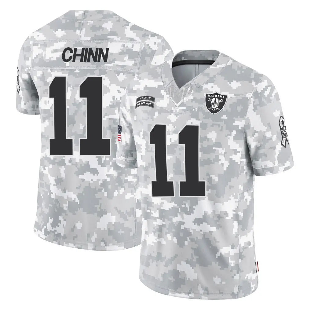 LV.Raiders #11 Jeremy Chinn Player Arctic Camo Salute To Service Limited Game BALCE Stitched Jerseys