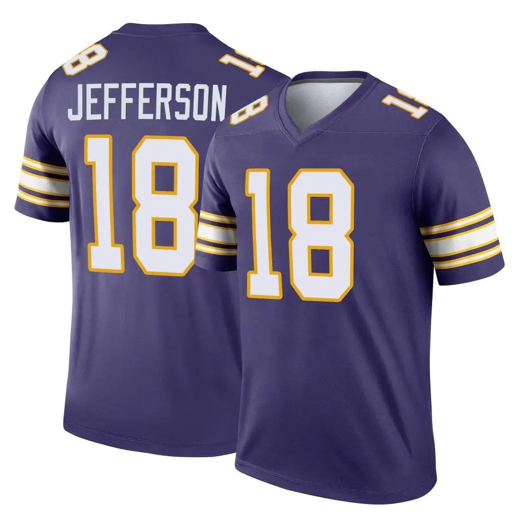 M.Vikings #18 Justin Jefferson Player Purple Limited Classic Home Game BALCE Stitched Jerseys