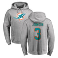 M.Dolphins #3 Chris Johnson Player Gray LOGO Pullover Hoodies Limited BALCE Stitched Jerseys