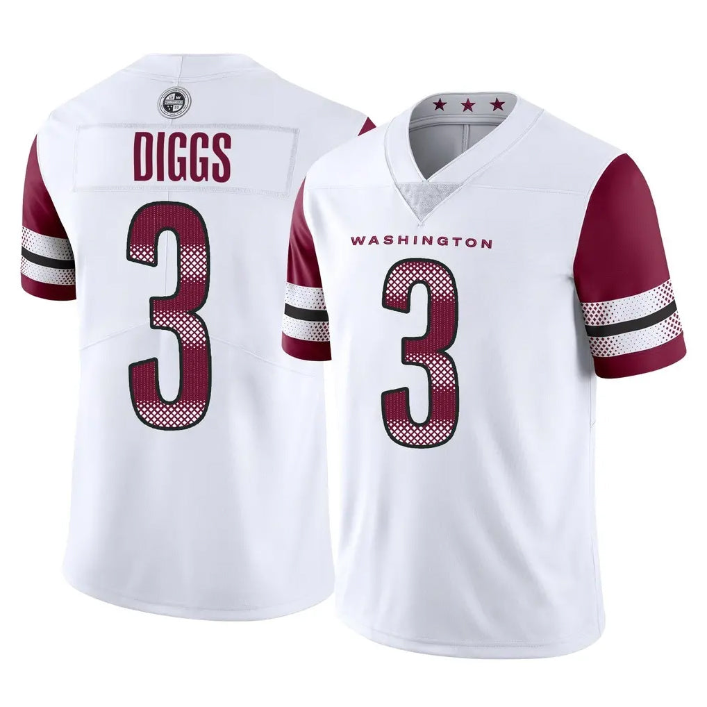 W.Commanders #3 Stefon Diggs Player White Limited Vapor Home Game BALCE Stitched Jerseys
