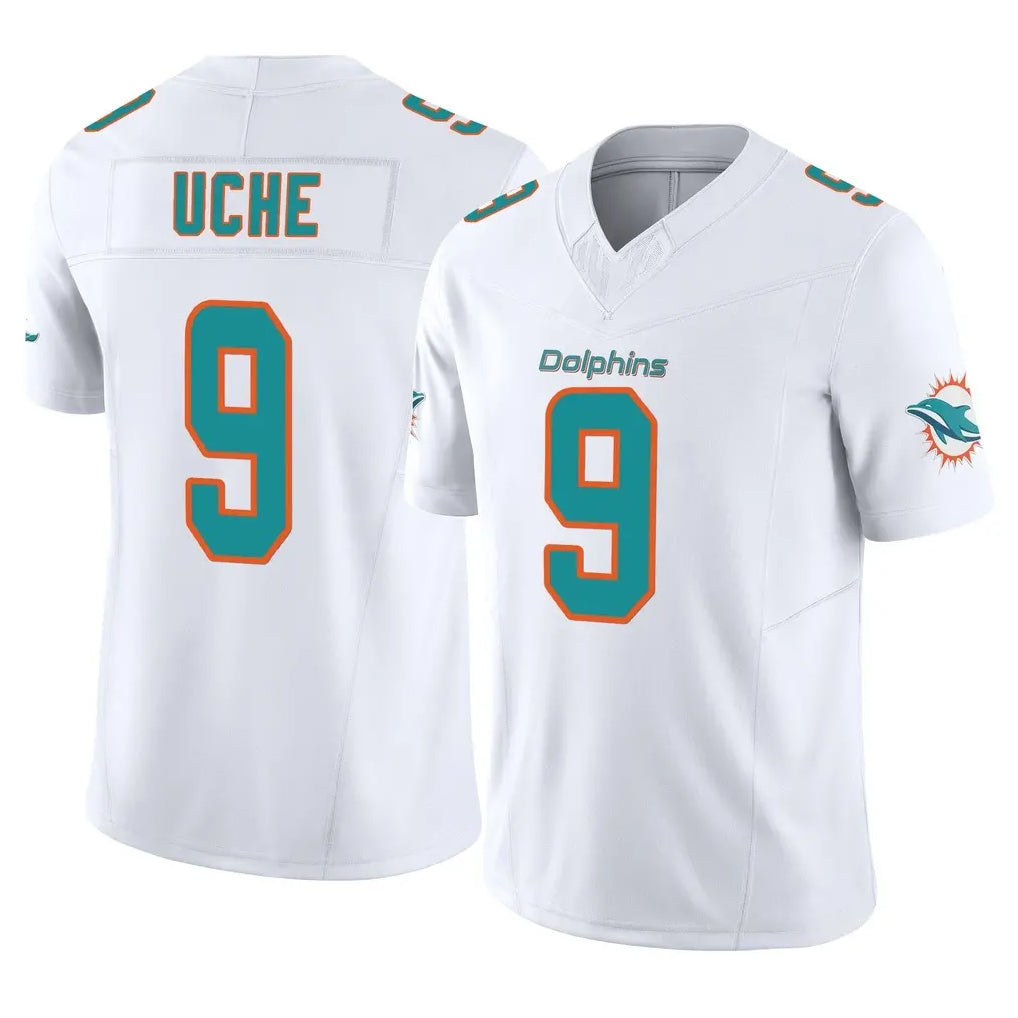 M.Dolphins #9 Joshua Uche Player White Limited Vapor F.U.S.E. Home Game BALCE Stitched Jerseys