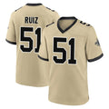 NO.Saints #51 Cesar Ruiz Player Gold Home Game BALCE Stitched Jerseys