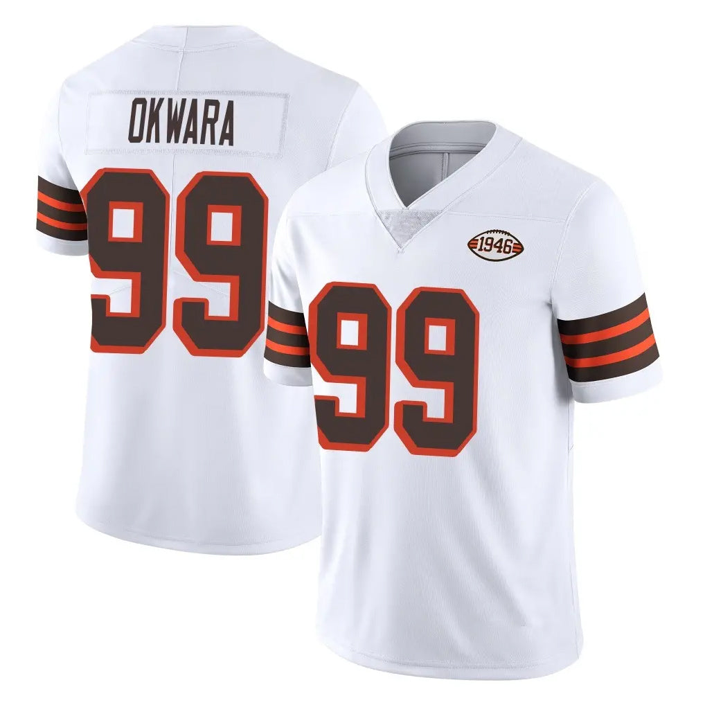 C.Browns #99 Julian Okwara Player White Limited  Vapor 1946 Collection Alternate Game BALCE Stitched Jerseys