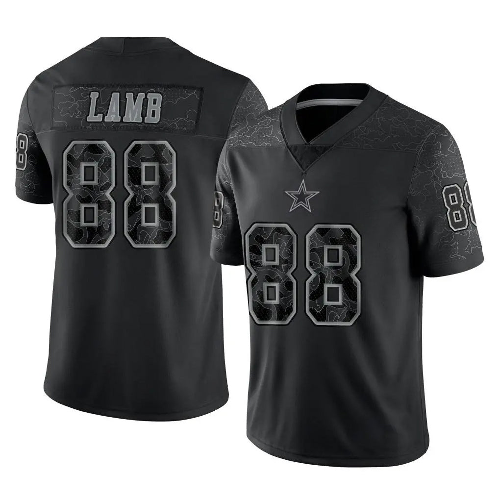 D.Cowboys #88 CeeDee Lamb Player Black Limited Reflective Home Game BALCE Stitched Jerseys