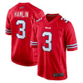B.Bills #3 Damar Hamlin Player Red Home Game BALCE Stitched Jerseys