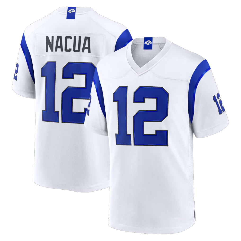 LA.Rams #12 Puka Nacua Player Fearsome White Home Game BALCE Stitched Jerseys