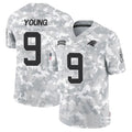 C.Panthers #9 Bryce Young Player Arctic Camo Salute to Service Limited BALCE Stitched Jerseys