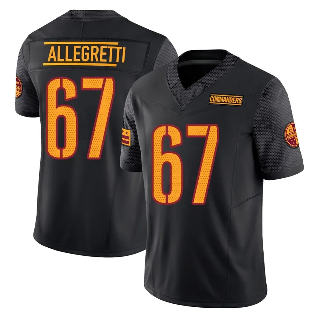 W.Commanders #67 Nick Allegretti Player Black Limited Vapor F.U.S.E. Home Game BALCE Stitched Jerseys